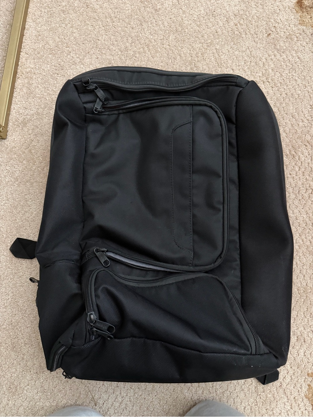 Men's Black Travel Backpack with Multiple Organizer Pockets